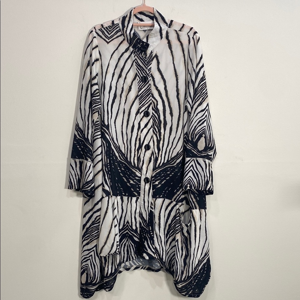 Boho Art to Wear Dress Slouchy Zebra Print Chic Zebra Print Blouse XL